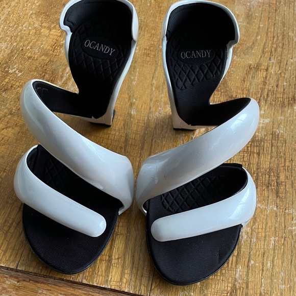 Ocandy Shoes - Elegant Black and White Heels